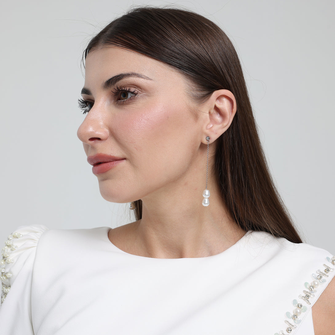 فستان بكم واحد مزين بشك - Rosemet