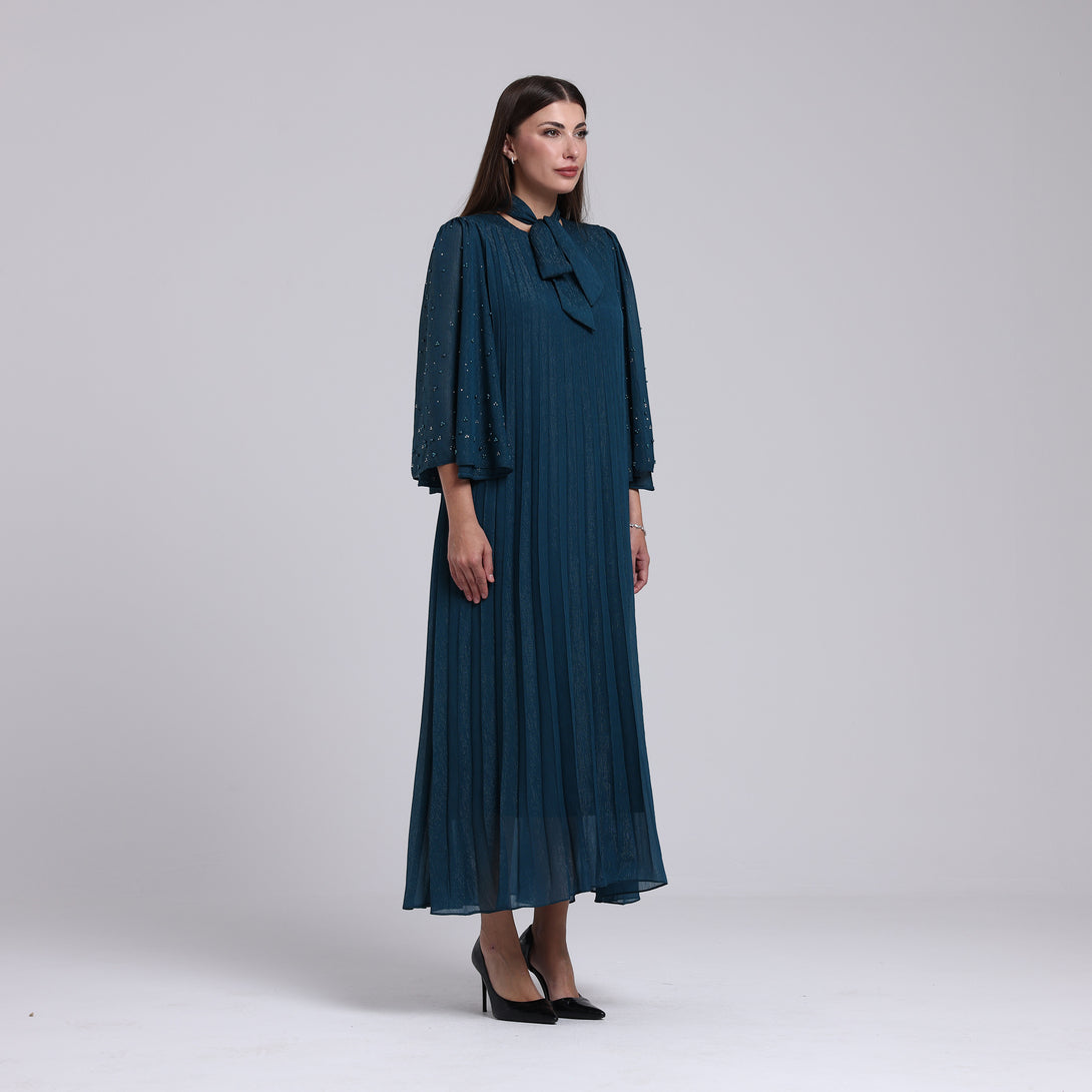 فستان بليسية مزين بللولو - Rosemet