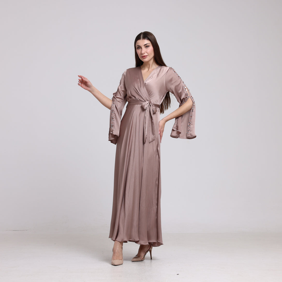 فستان حرير مزين بترتر - Rosemet